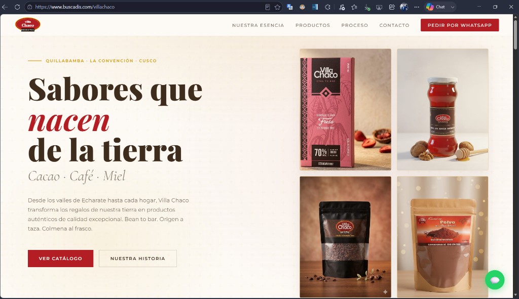 Página web de Villa Chaco